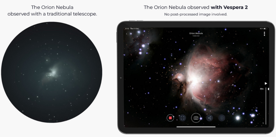 Vaonis Vespera II live stacking astrophotography technology