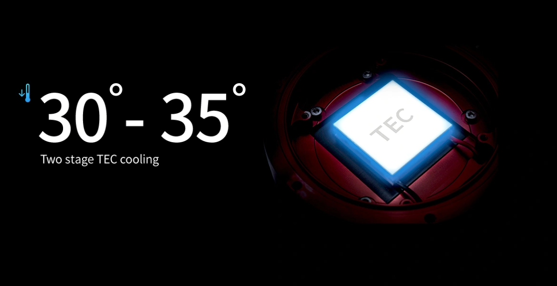 ZWO ASI2600MC Duo APS-C Cooled Color Astronomy Camera with Built-In Guide Sensor TEC cooling temperatures.