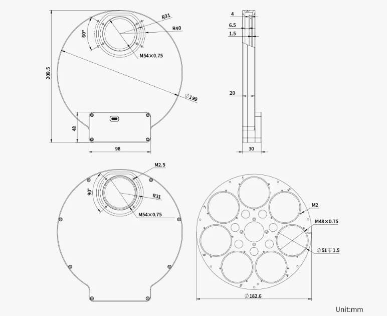 ZWO EFW compatibility diagram