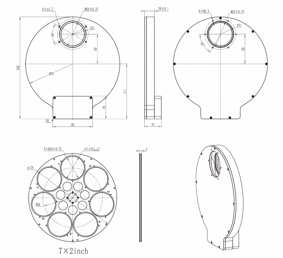 ToupTek AFW-L mechanical diagram