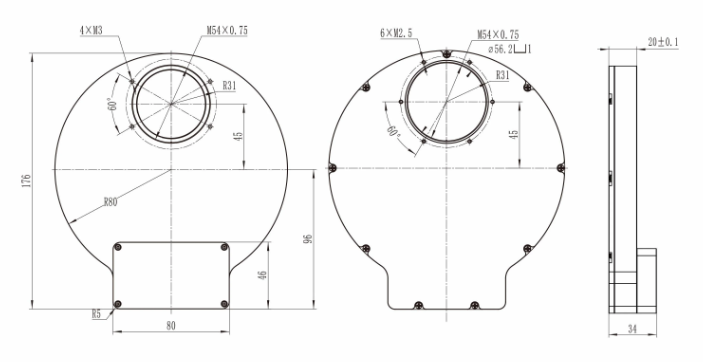 ToupTek AFW-L mechanical diagram