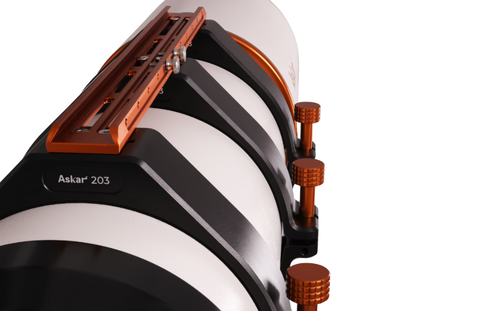 Askar 203 APO top handle and telescope tube rings.