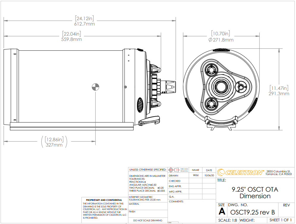 EdgeHD 9.25" Dimensional Drawing