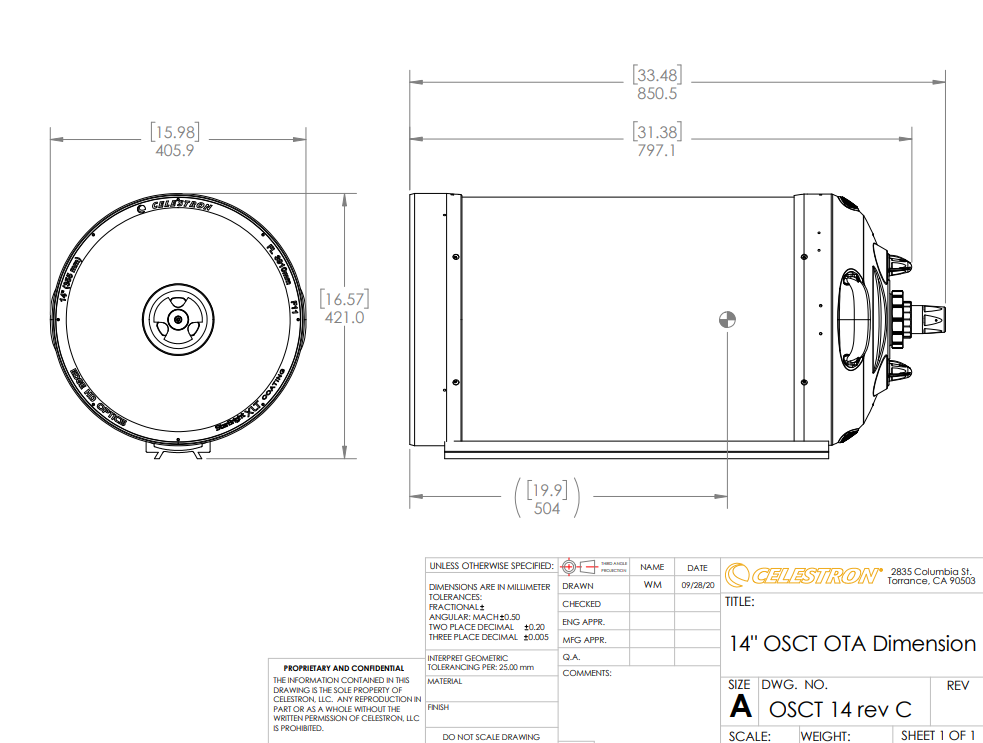 EdgeHD 14" Dimensional Drawing