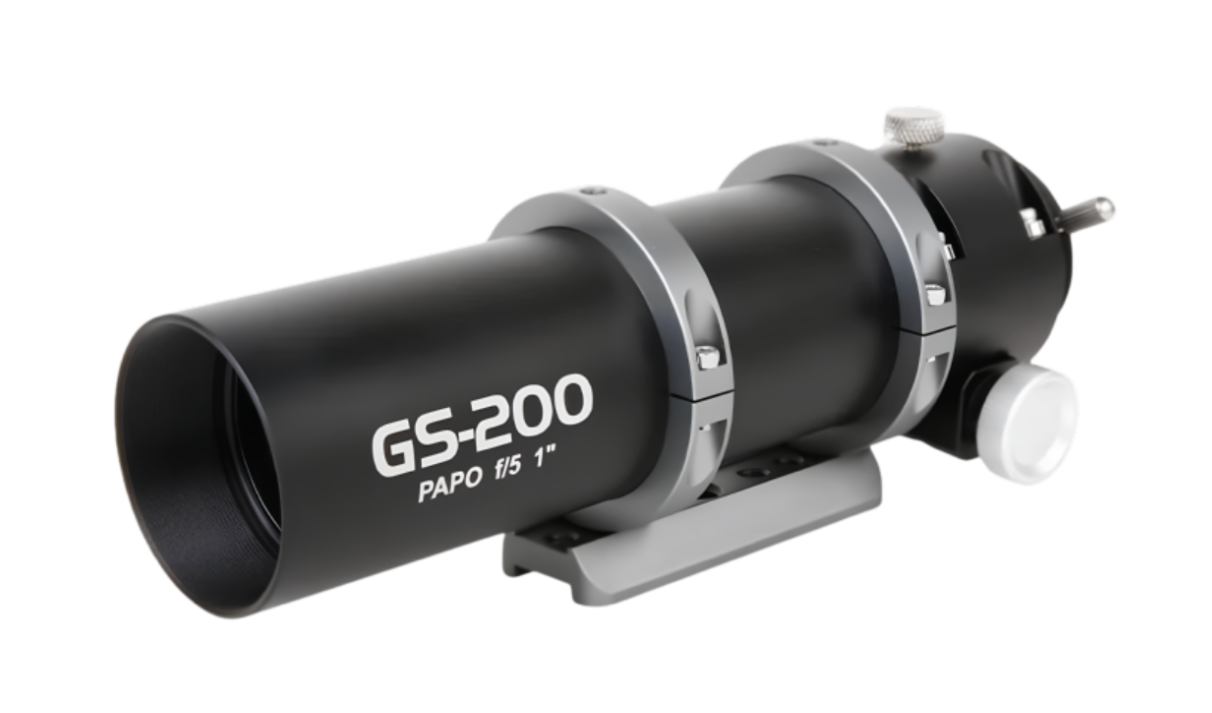 ToupTek GS-250 PAPO astrophotography guide scope mounted with DSLR cameras for portable imaging setups