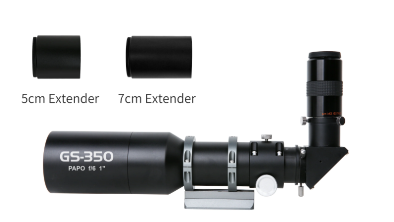 ToupTek GS Series guide scope with ToupTek planetary and guide cameras attached for astrophotography and guiding