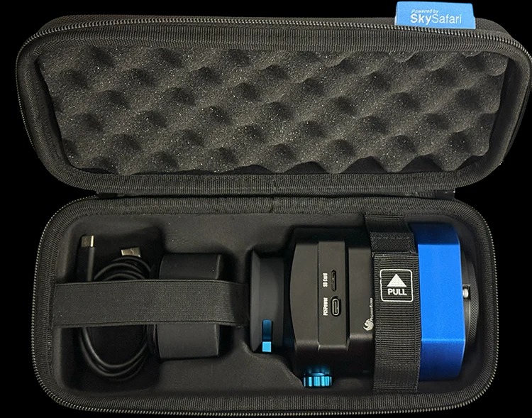 The SmartEye packed in a soft case 