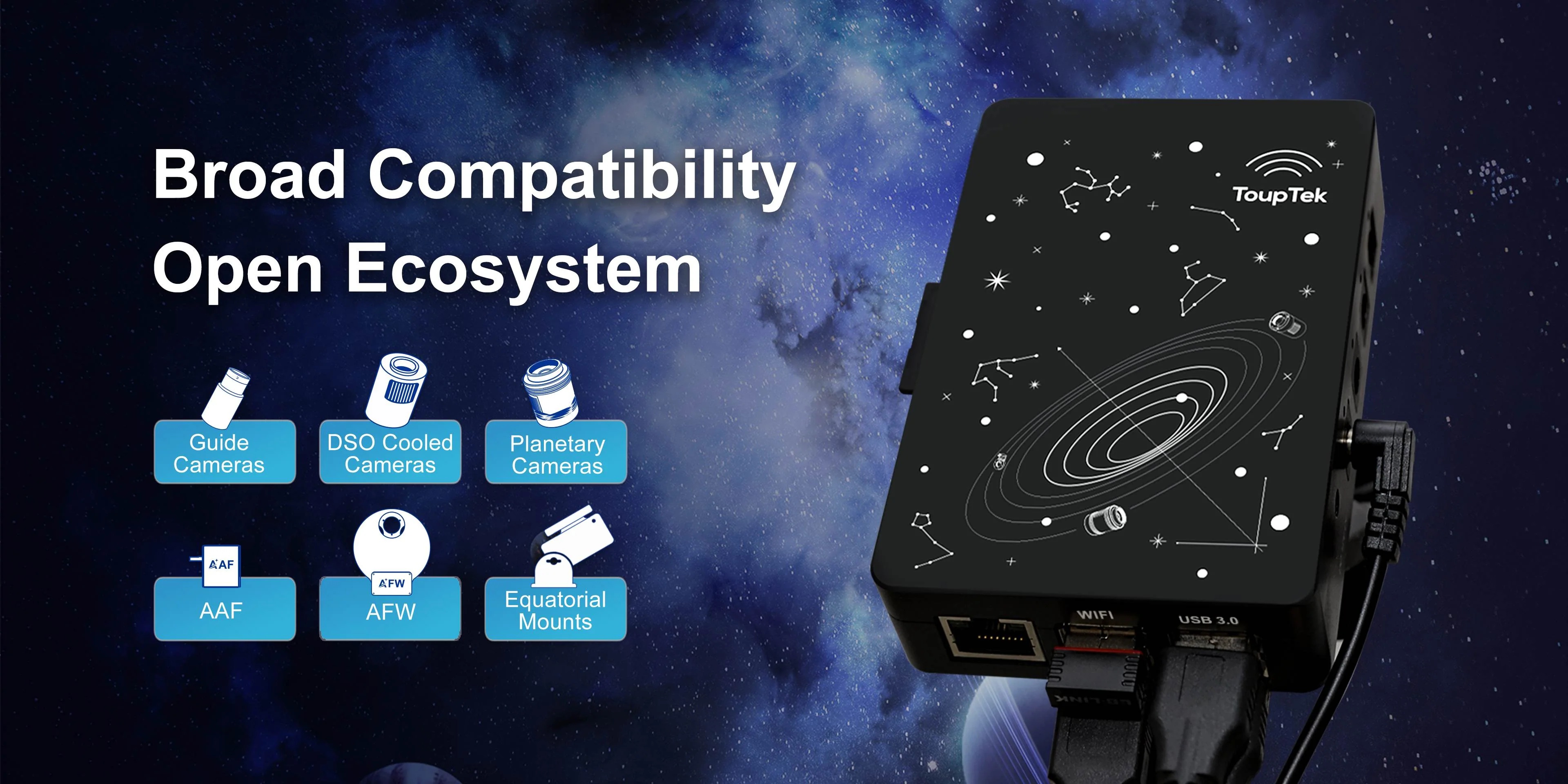 Stellavita ToupTek AstroStation Astrophotography Controller Broad Compatibility Open Ecosystem.