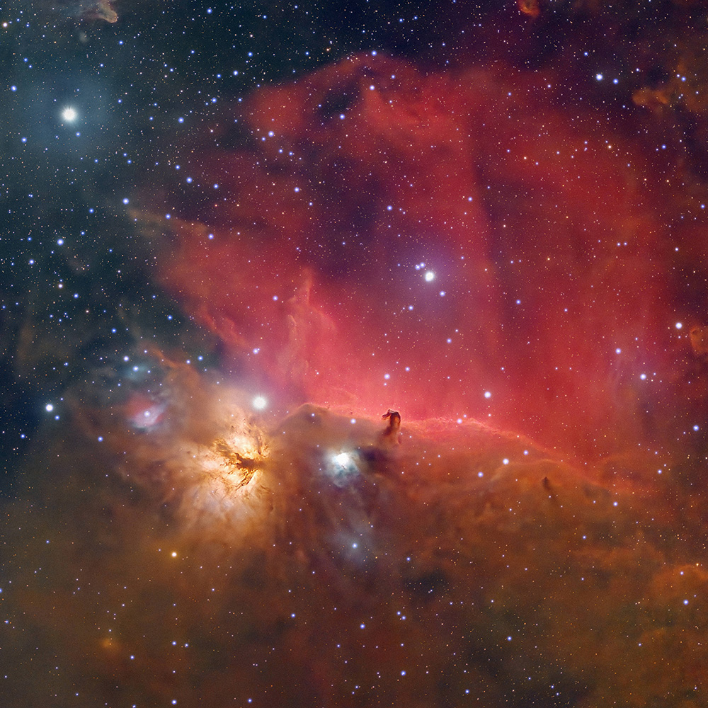 Vaonis Vespera II Observation Station example image of the Horsehead and Flame nebula. 