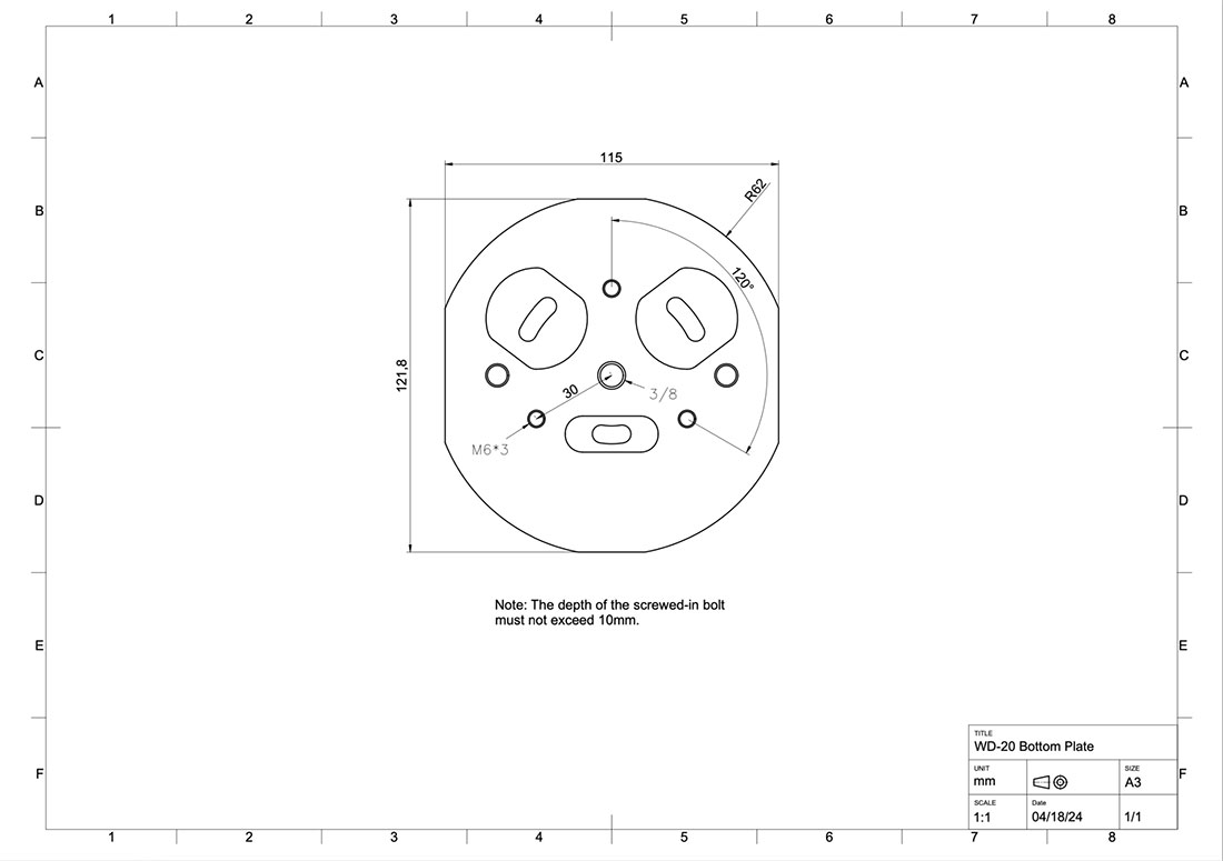 WarpAstron WD-20P - Warp Astron Plate Drawing
