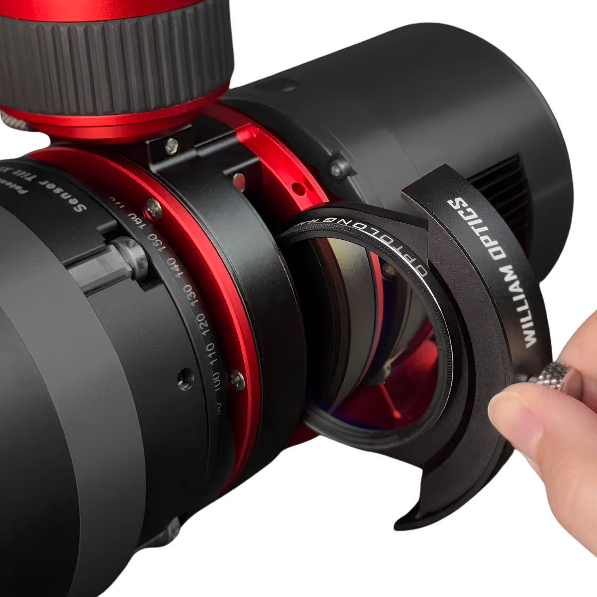 William Optics Elite Off-Axis Guider with M48 Threaded Filter Drawer pulled out to show filter installation