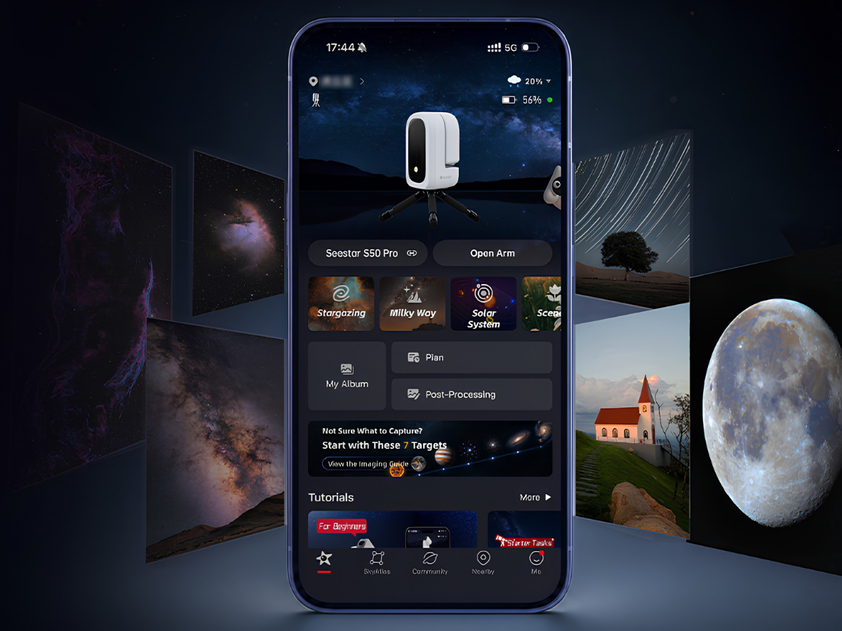ZWO Seestar S50 four imaging modes in app. 