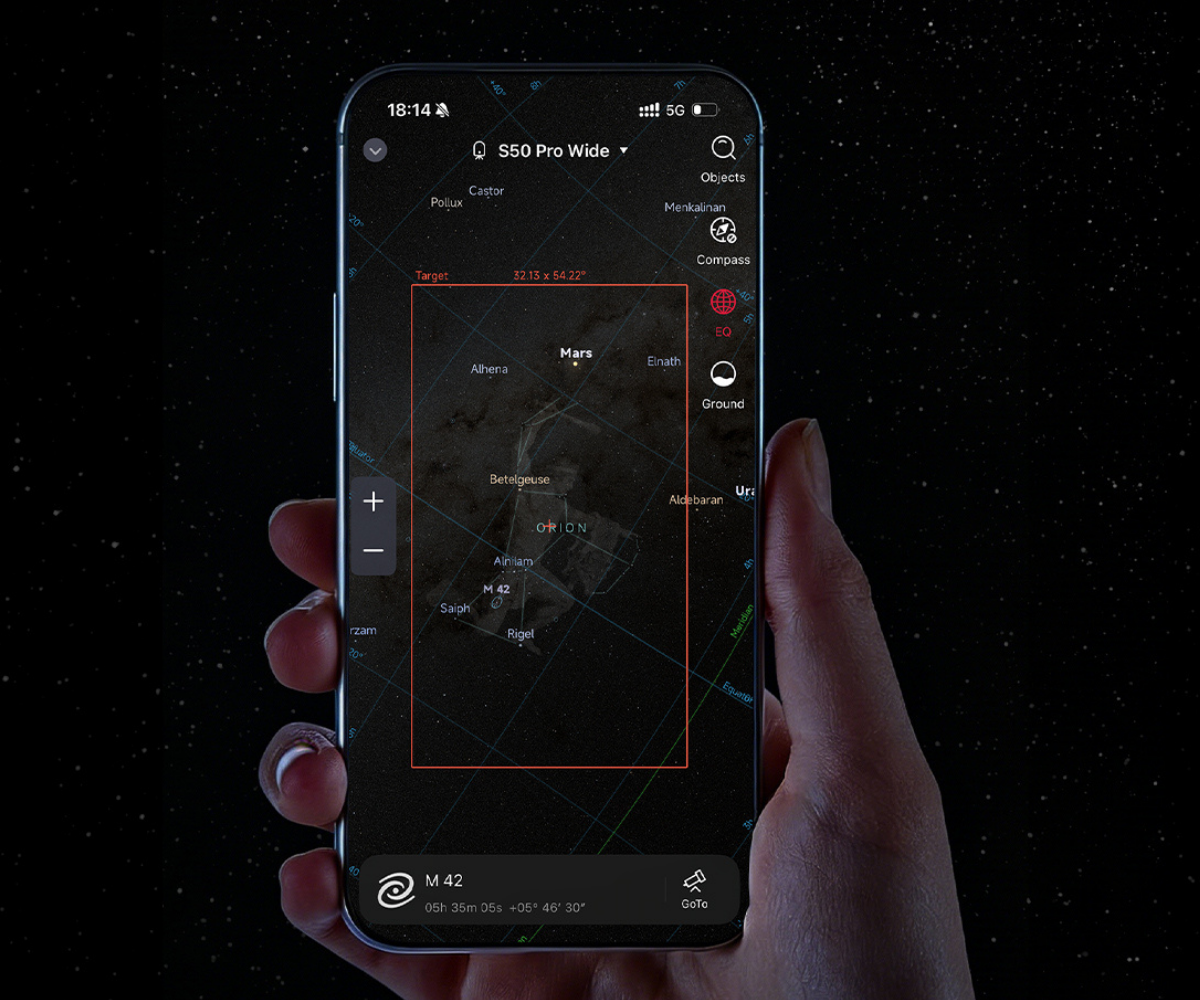 ZWO Seestar S50 intellegent constellation recognition.