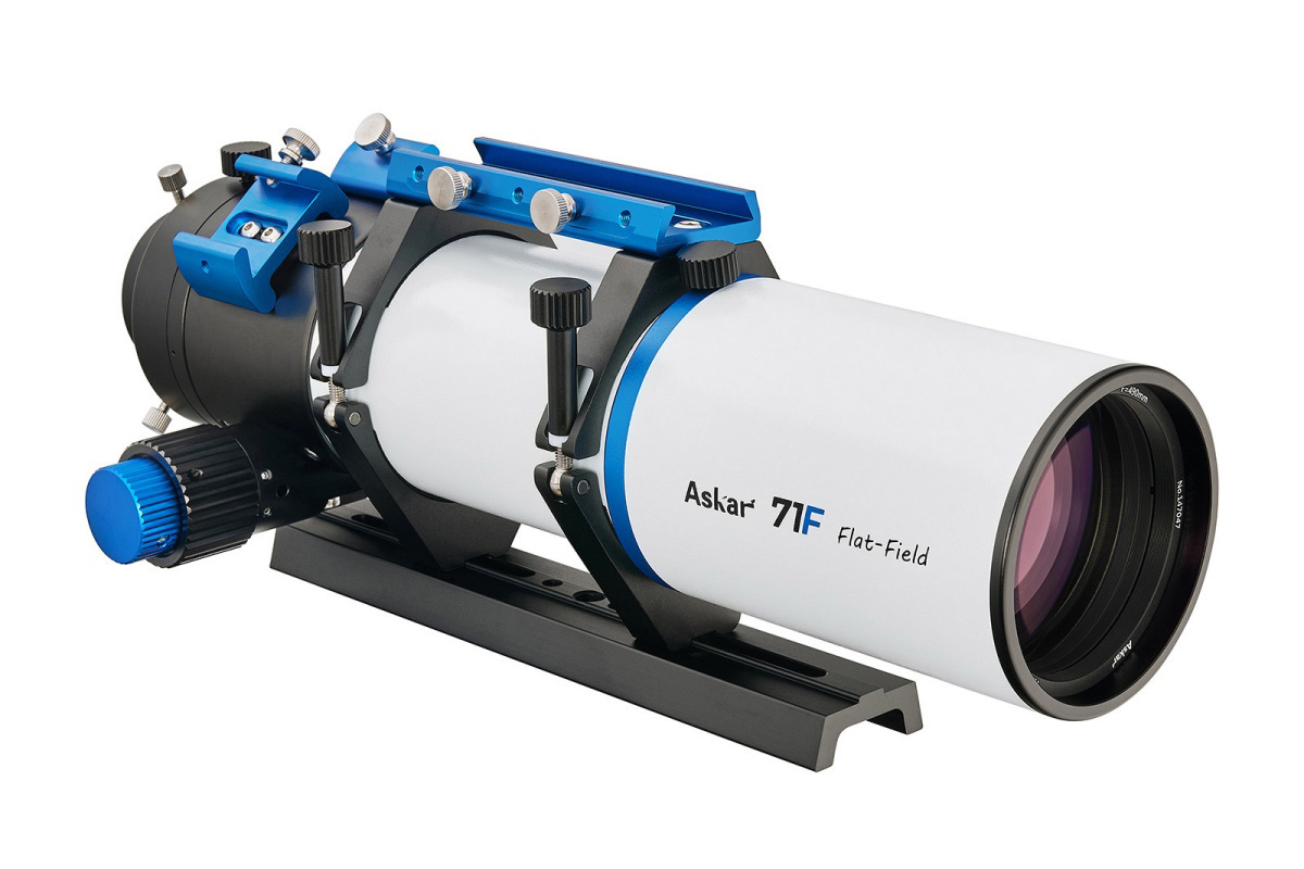 Askar 71F with visual back desgning showing a diagonal and eyepiece