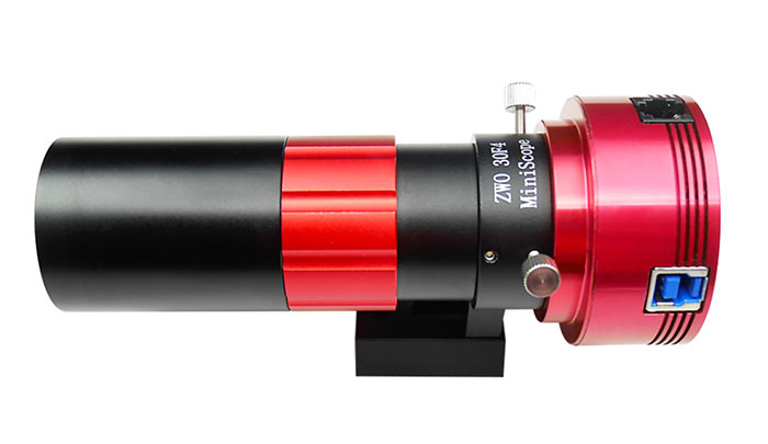 Figure 2 – A ZWO 30mm f/4 mini guide scope has a back focus of about 20mm.