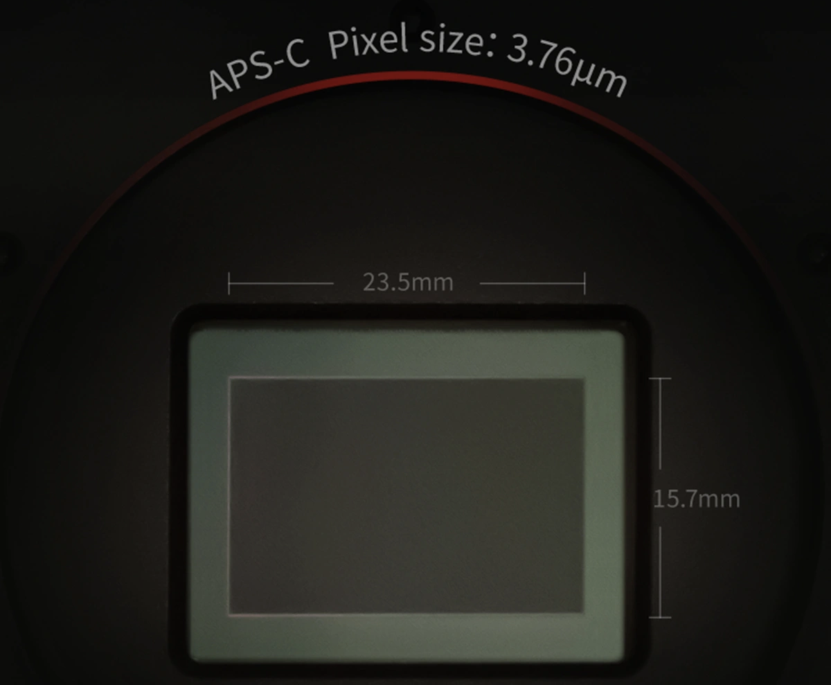 ZWO ASI2600MM Duo APS-C Cooled Color Astronomy Camera main imaging sensor specifications.
