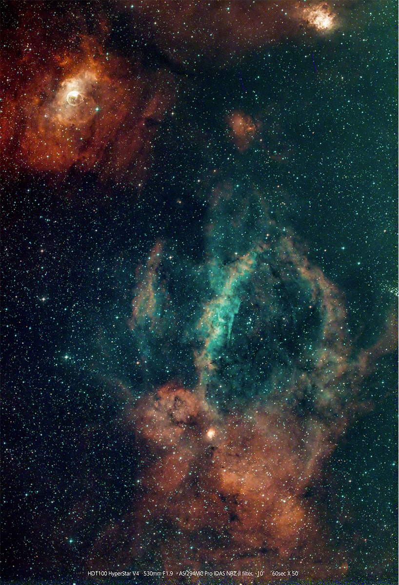 Lobster Claw Nebula taken with an IDAS NBZ-II Filter