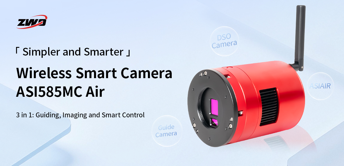 ZWO Wireless Smart Camera AS1585MC Air, 3 in 1: Guiding, Imaging and Smart Control