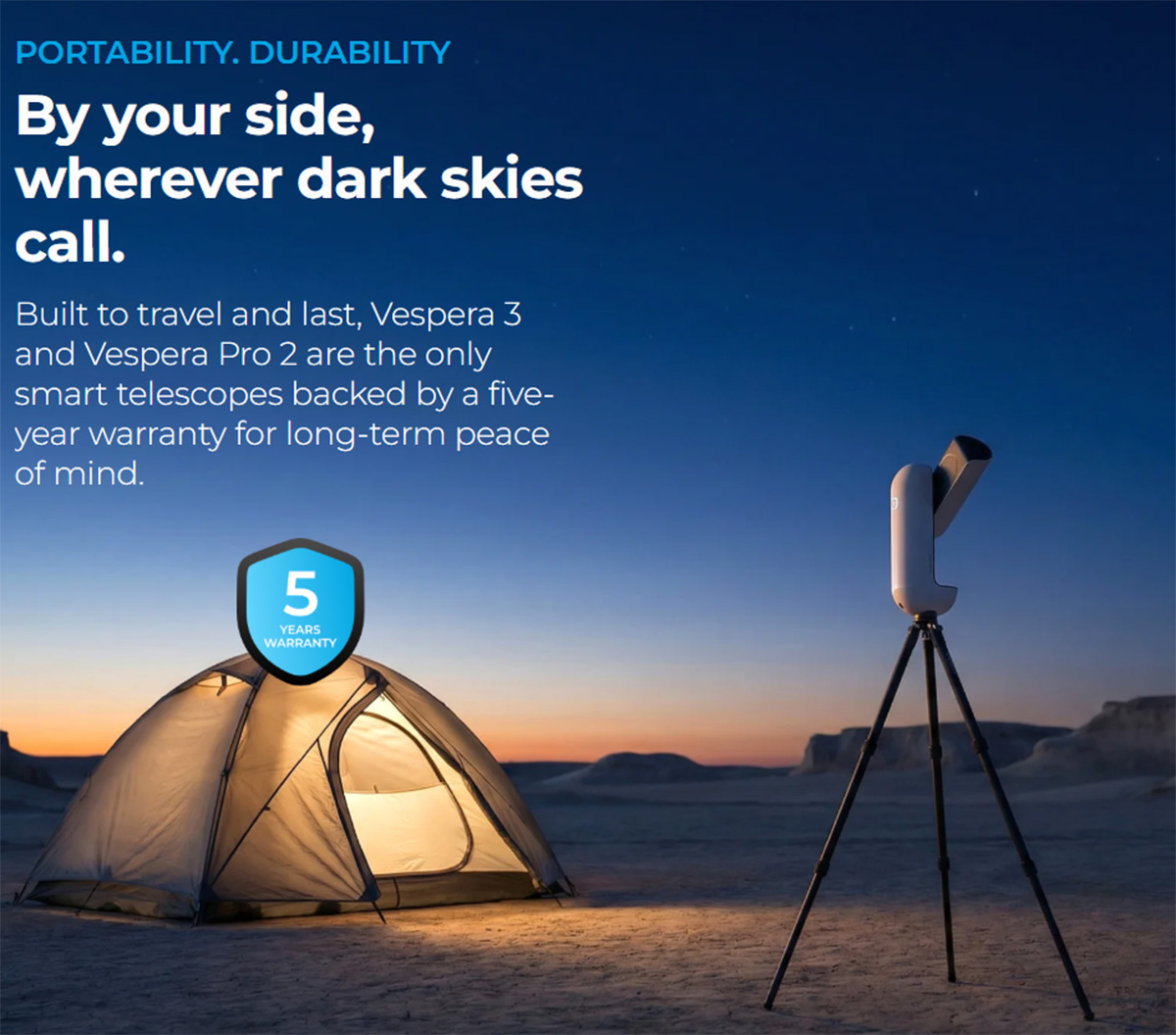 Vaonis Vespera III Smart Telescope - 5 Year Warranty