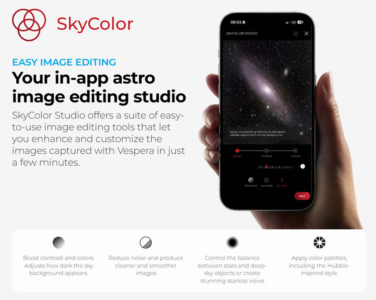 Vaonis Vespera III Smart Telescope - SkyColor App